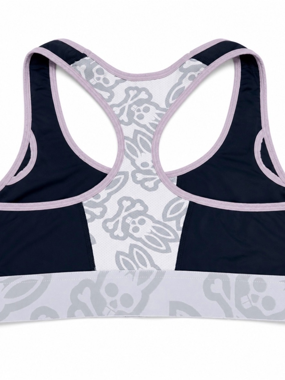 Psycho Bunny Sports Bra M Black Pink Gray Racerback Medium Support Stretch RARE - Picture 3 of 6